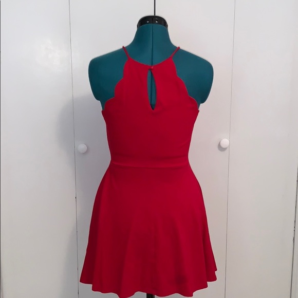 Red Halter Skater Dresd - Picture 2 of 2